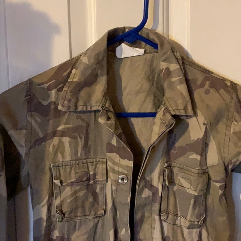 Camo button down